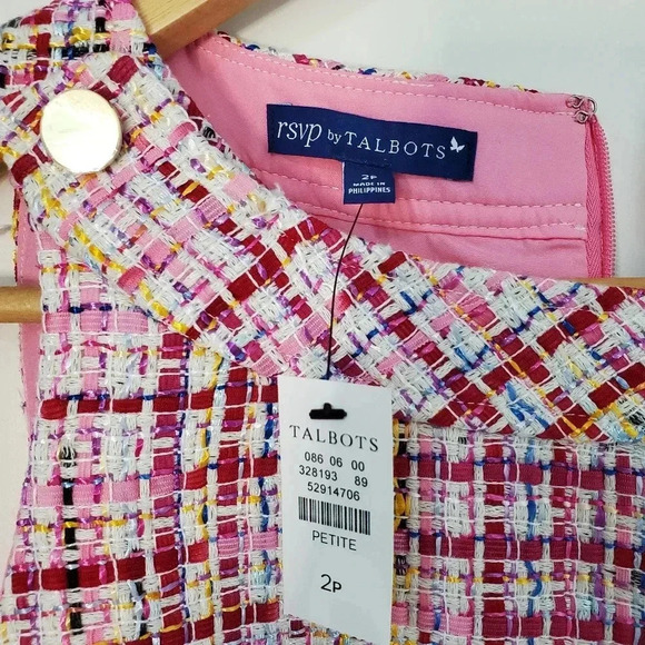 RSVP by Talbots RIBBON TWEED SHIFT DRESS Size 2P - Picture 5 of 10